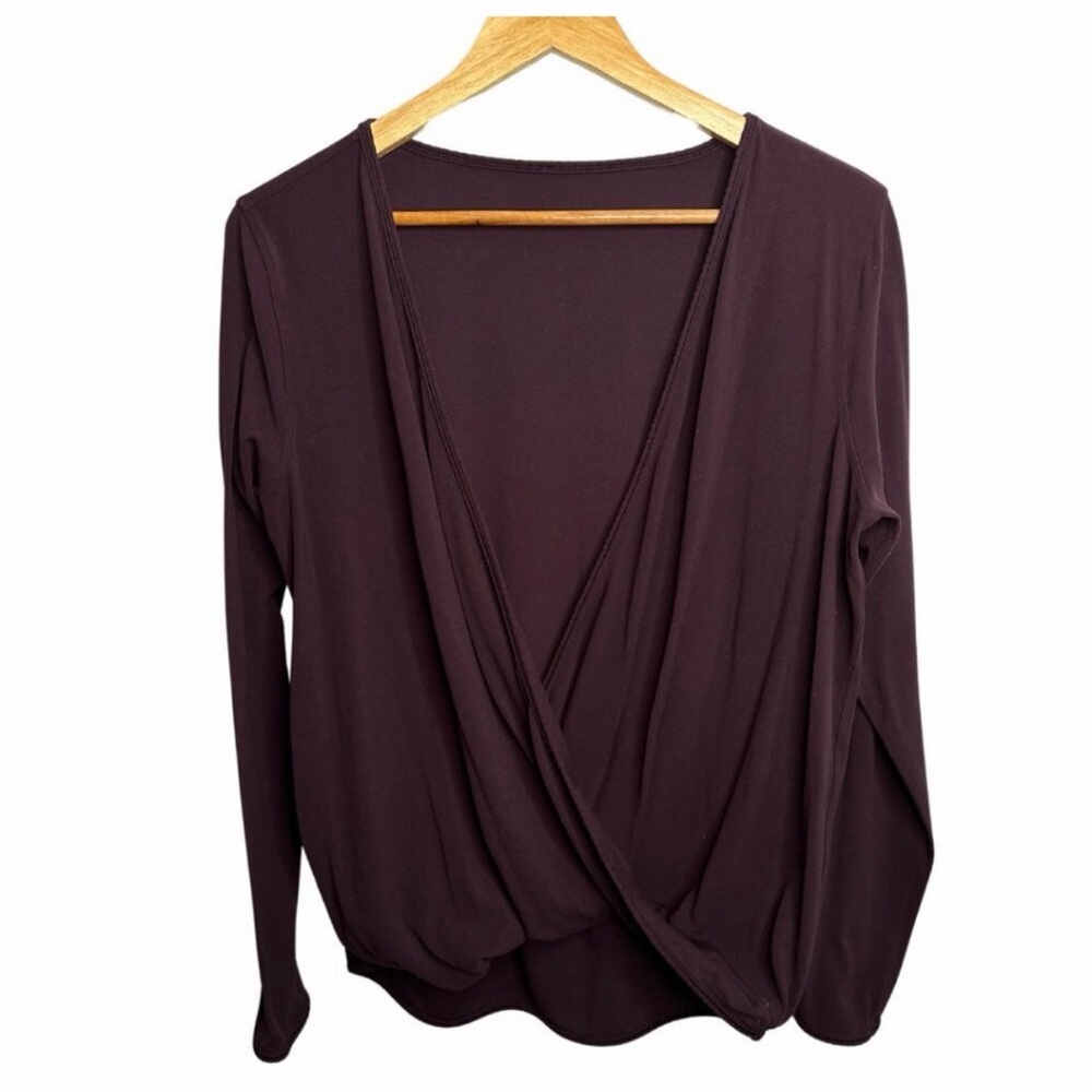 Lululemon Maroon Full Freedom Wrap Black Cherry Crossover Long Sleeve